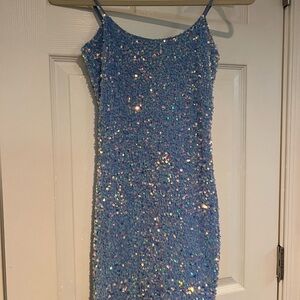 New Lucy in the sky Blue Sequin Dress